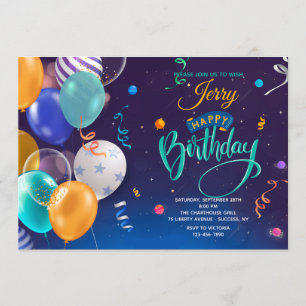 Birthday Balloons Invitation