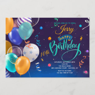 Birthday Balloons Invitation