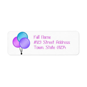 Birthday Balloons Mailing Labels