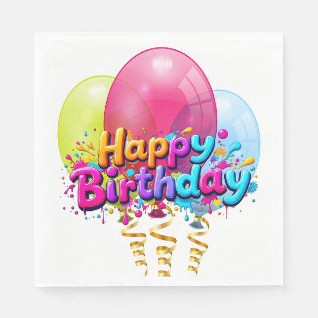 Birthday Balloons Napkin (Front)