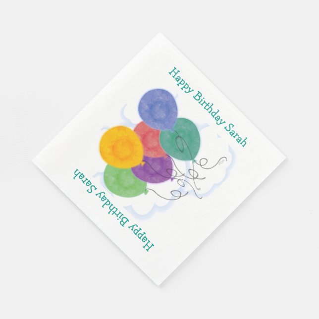 Birthday Balloons Napkin (Corner)