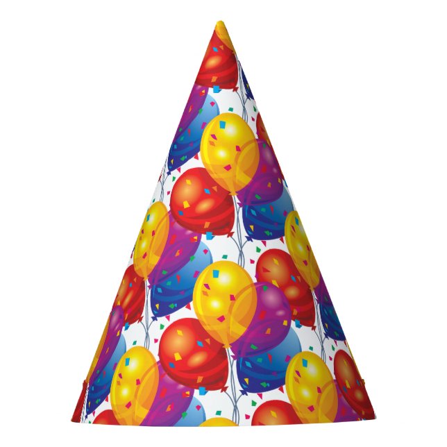 Birthday Balloons   Paper  Party Hat (Front)