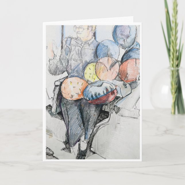 Birthday Balloons Party Card (Front)