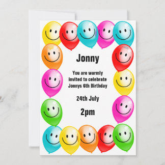 Birthday Balloons Party Invitation