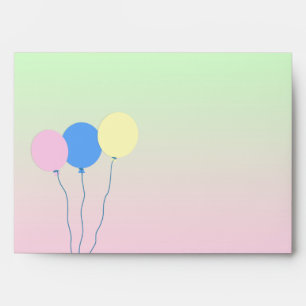 Birthday Balloons Pastel Envelopes