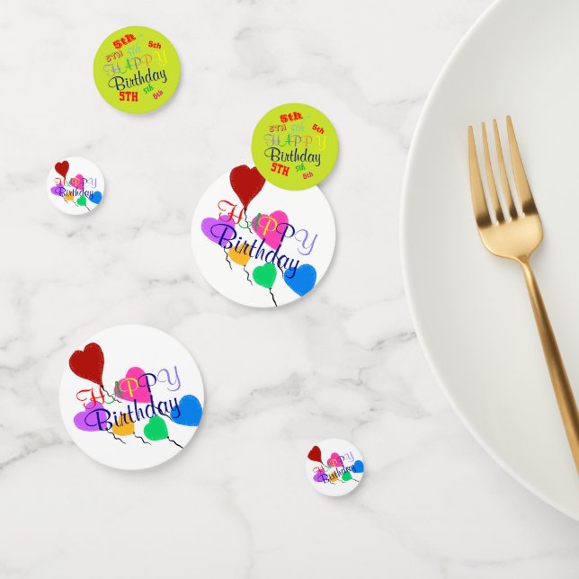 Birthday Balloons Personalised Confetti (Group)