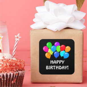 Birthday Balloons unisex party sticker