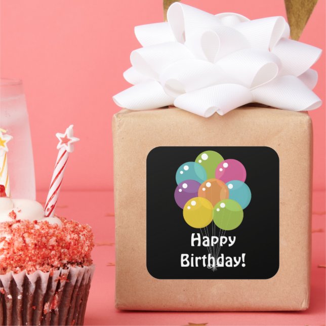Birthday Balloons unisex party sticker (Party)