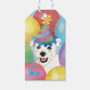 Birthday Balloons Westie Gift Tags