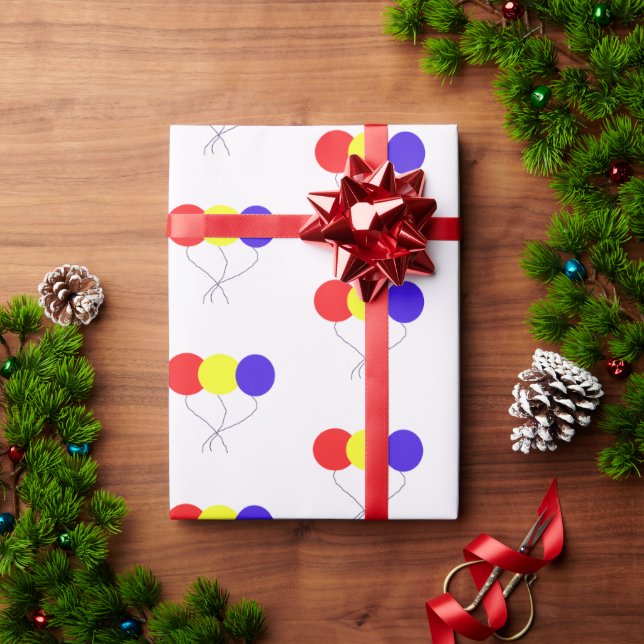 Birthday Balloons Wrapping Paper (Holiday Gift)