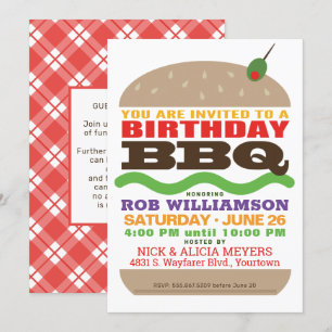 Birthday Barbeque   BBQ Party Invitation