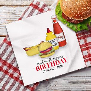 Birthday Barbeque Party BBQ Custom Dinner Napkin