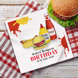 Birthday Barbeque Party BBQ Custom Dinner Napkin