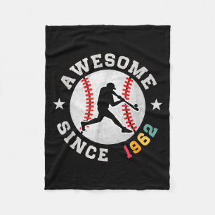 Birthday Baseball Lover Gift 64 Years Old Awesome  Fleece Blanket