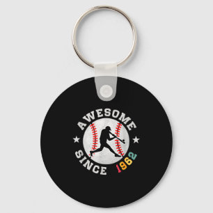 Birthday Baseball Lover Gift 64 Years Old Awesome Key Ring