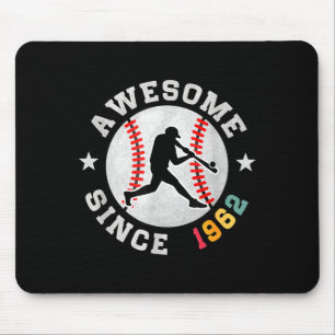 Birthday Baseball Lover Gift 64 Years Old Awesome Mouse Mat