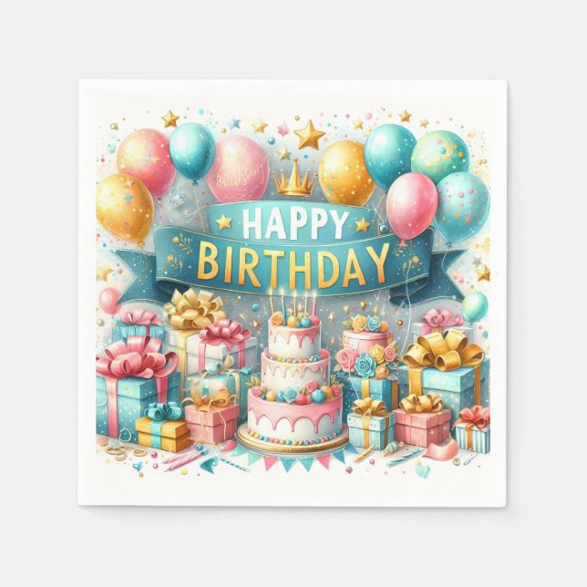 Birthday Bash Bliss Napkin (Front)