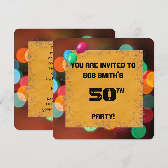 Birthday Bash Invitation (Front/Back)
