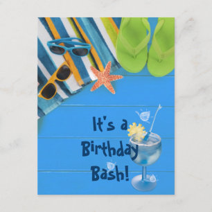 Birthday Bash Pool Party Invitation