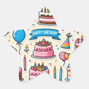 "Birthday Bash Stickers" Star Sticker
