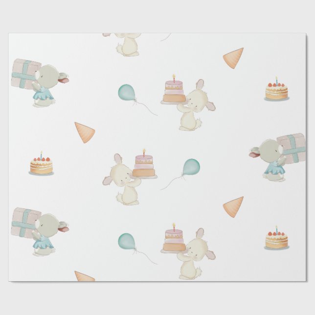 Birthday bash wrapping paper (Flat)