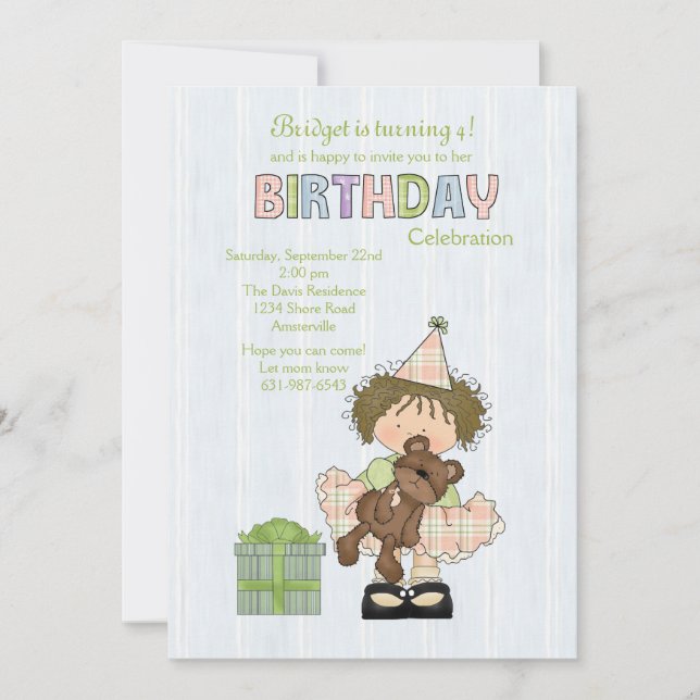 Birthday Bashful Cutie Party Invitation (Front)