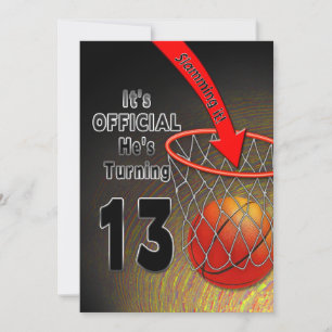 BIRTHDAY - BASKETBALL - 13TH INVITATION