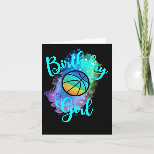 Birthday Basketball Girl  Card (Front)