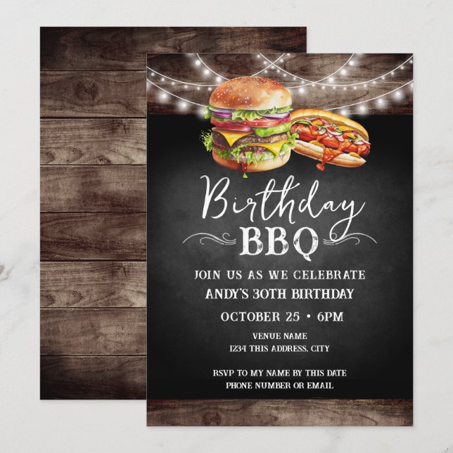 Birthday BBQ 30th Birthday Invitation (Front/Back)