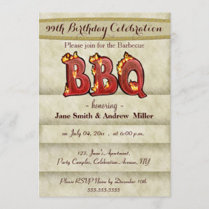 Birthday BBQ party invitations