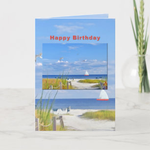 Birthday, Beach and Ocean View Card
