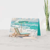 Birthday Beach Chaise Lounge On White Sand