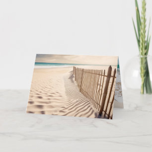 Birthday Beach Fence In Sand Card
