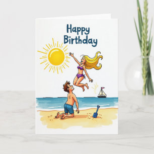 Birthday Beach Fun Card