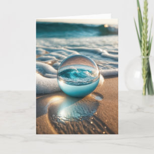 Birthday Beach Lens Ball  Holiday Card