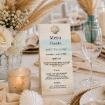Birthday beach party menu card<br><div class="desc">Complete your coastal celebration with this elegant beach birthday celebration menu card. Designed to coordinate beautifully with our Beach Birthday collection, this menu features soft ocean tones, sandy dune details, and refined typography that captures the romance of a seaside gathering. The delicate line accents add structure while maintaining a light,...</div>