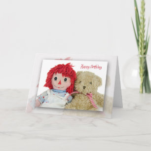 Birthday bear and doll card