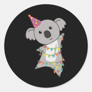 Birthday Bear Koala Bear Bear Garland Classic Round Sticker