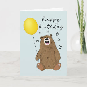 Birthday Bear with Balloon Card