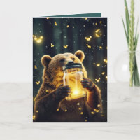 Birthday Bear With Fireflies In Jar