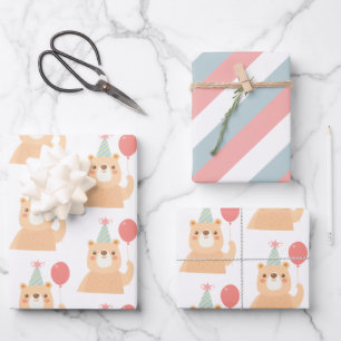 Birthday Bear Wrapping Paper Sheets