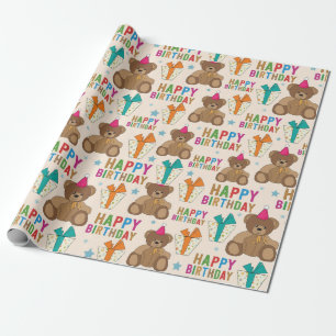 Birthday Bears Wrapping Paper