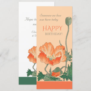 Birthday Beautiful poppy CC0101 Ohara Koson Card