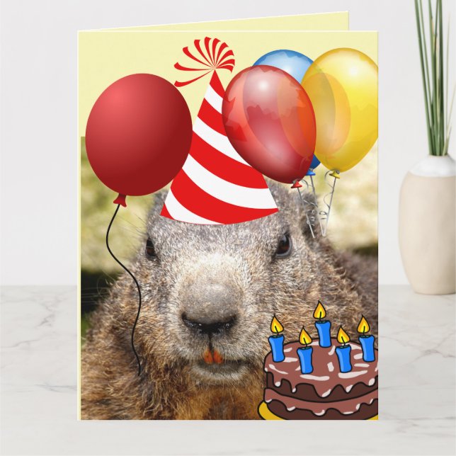 BIRTHDAY BEAVER FUNNY BIRTHDAY GREETING BIG CARDS (Front)