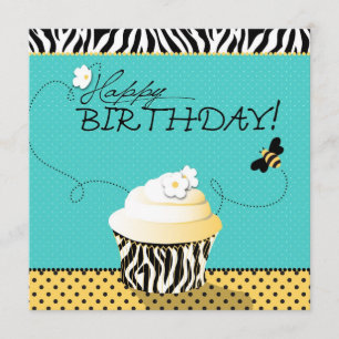 Birthday Bee & Cupcake Birthday Card