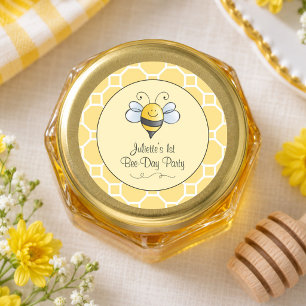 Birthday Bee-Day Favour Sticker Bumble Bee