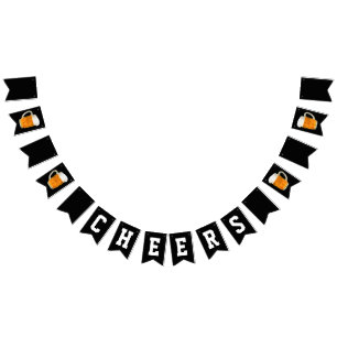 Birthday Beer Cheers Black Bunting