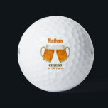 Birthday Beer Cheers Golf Balls<br><div class="desc">A fun golf ball that you can give as a gift for a 50th birthday or any milestone birthday.  Cheers!  Personalise with the name and age of your choice.</div>