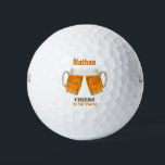 Birthday Beer Cheers Golf Balls<br><div class="desc">A fun golf ball that you can give as a gift for a 50th birthday or any milestone birthday.  Cheers!  Personalise with the name and age of your choice.</div>