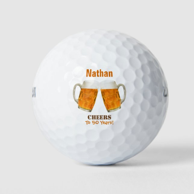 Birthday Beer Cheers Golf Balls (Front)